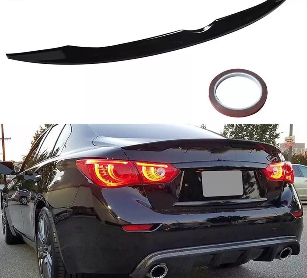 Fit For 2014-2020 Infiniti Q50 Style Trunk Lid Spoiler Wing Painted Glossy Black