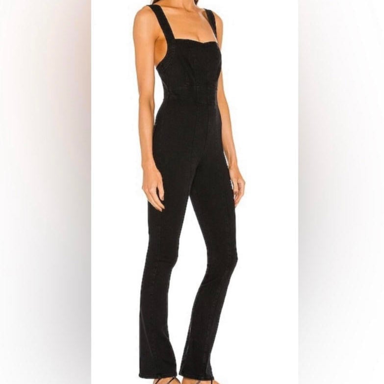 FREE PEOPLE light my fire black denim jumpsuit