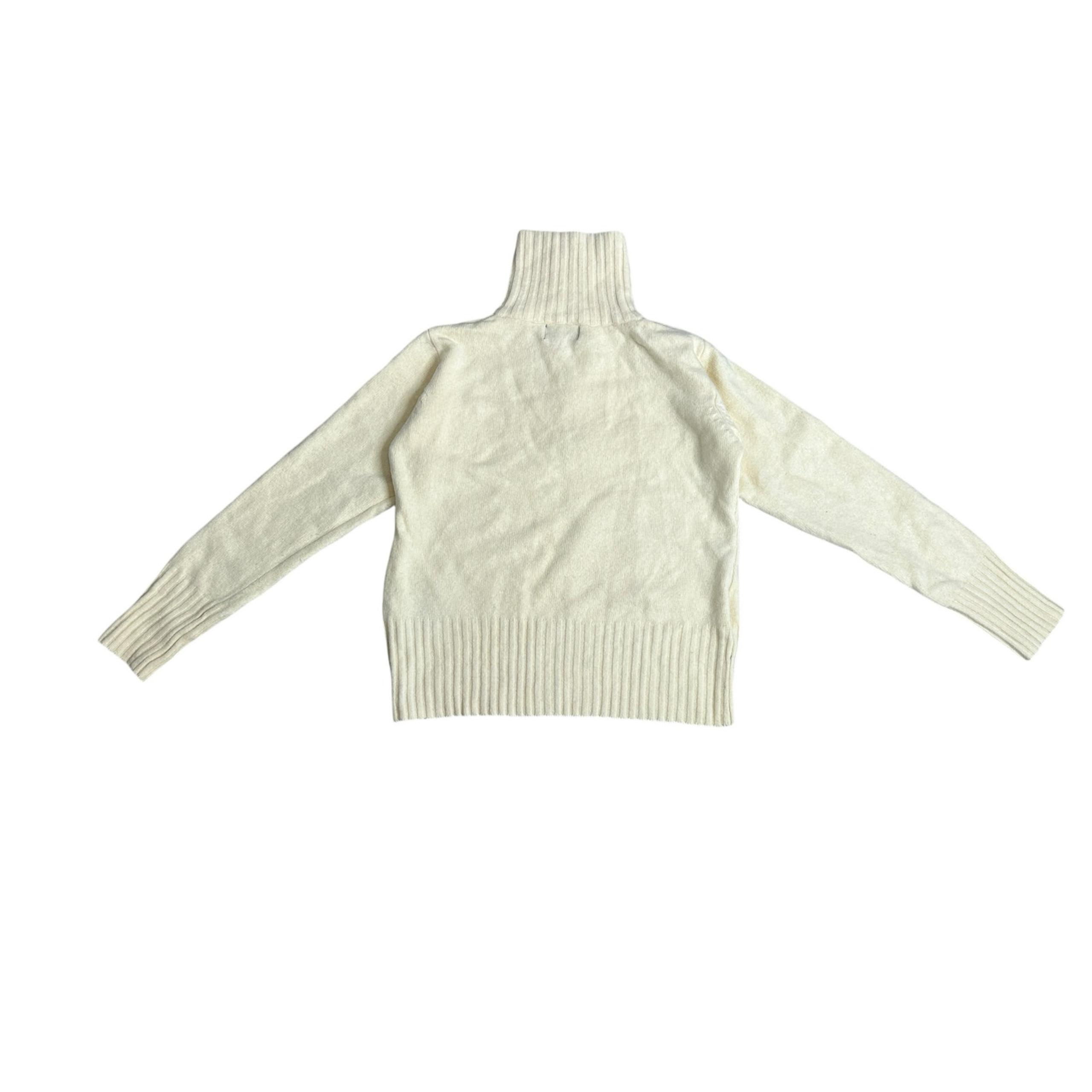 Robe de Kappa Wool High Neck Zip Cream Off-White Sweater Medium