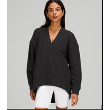 Lululemon Black Rippled V-Neck Pullover Size 2