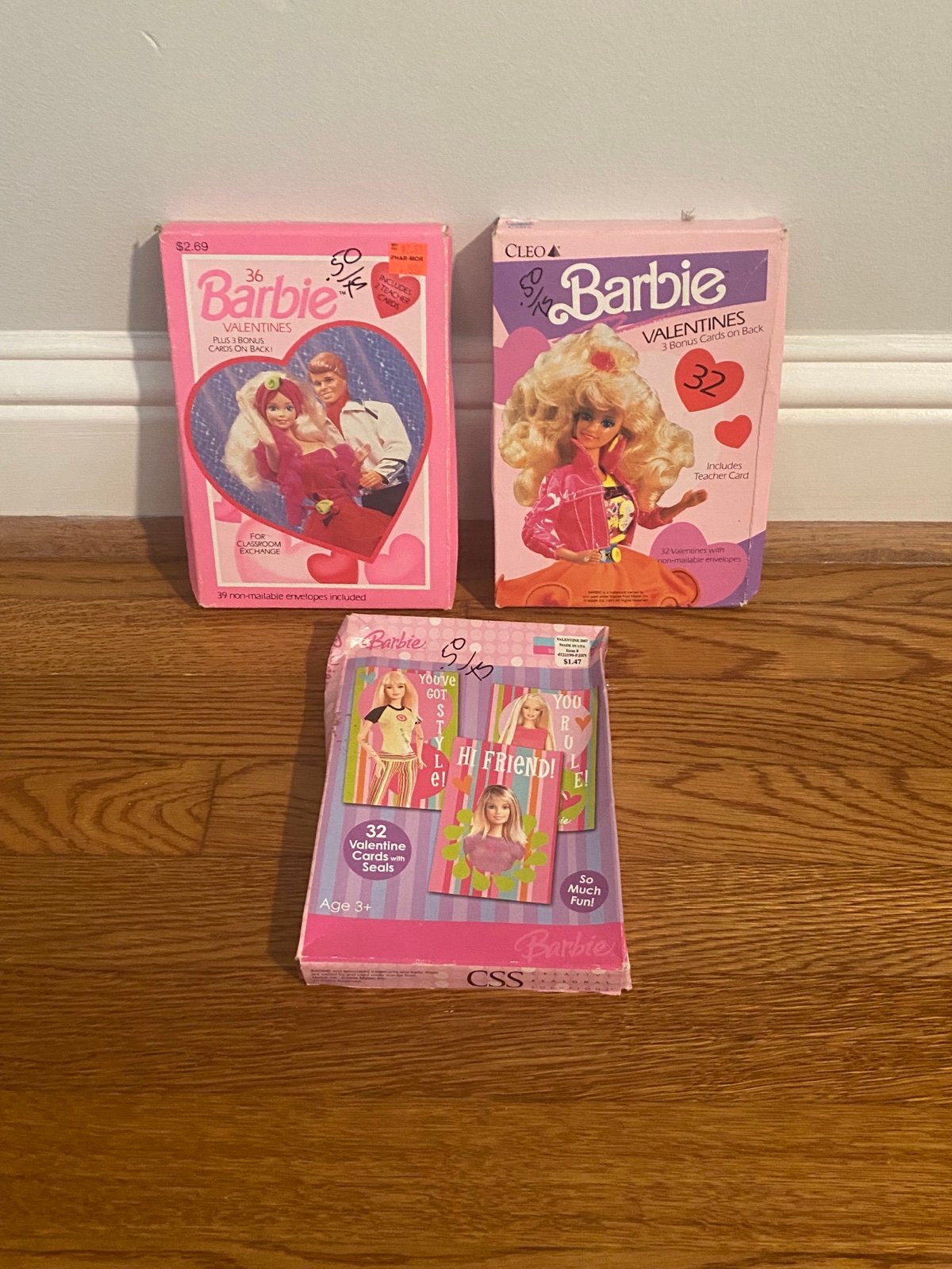 Lot Of 3 Boxes Of Vintage Barbie Valentines Cards New Sealed 1991 2006 Ken