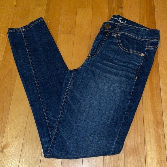 Womens American Eagle Outfitters Super Stretch Super Skinny Blue Jeans 6 Short