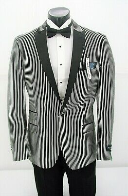 Palsey & grey dinner jacket, white and black Stripe