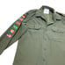 Vintage Military Uniform Long Sleeve Button Down Shirt Top Flag Patches Large