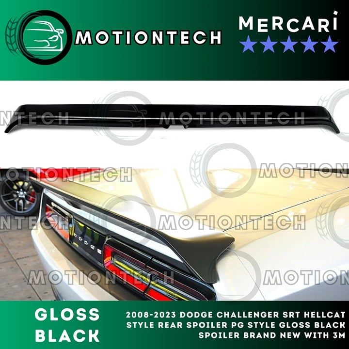 For 2008-2023 Dodge Challenger SRT Hellcat Style Rear Spoiler Gloss Black