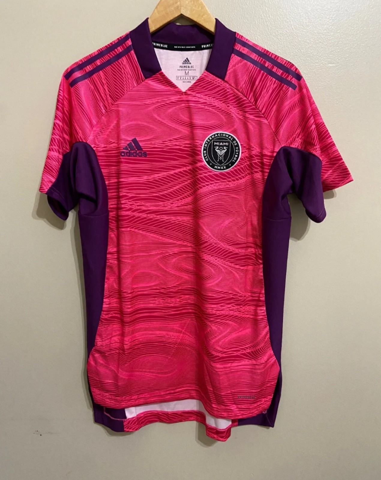 Adidas MLS Inter Miami CF Primeblue Goalkeeper Soccer Jersey Mens MED GR7748-270