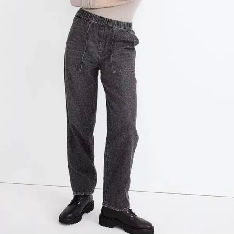 Madewell Women's Size Small Pull-On Relaxed Drop Rise Jean Pants Chelford Gray