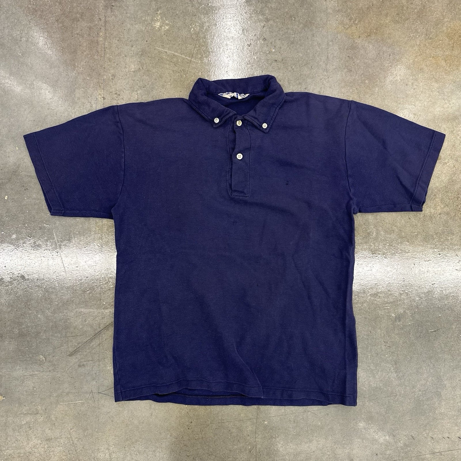 Vintage 40/50s Pacco Permanent Press Blue Polo Small Rockabilly