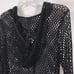 NWT Marika Balance Collection Black Hooded Fishnet Swim Cover Up Dress sz Large