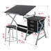 Adjustable Drawing Desk Drafting Table MDF Top Art Craft with Drawers and Stool