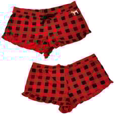 Victoria’s Secret Buffalo Check Ruffle Shorts Size Large Brand New With Tags NWT