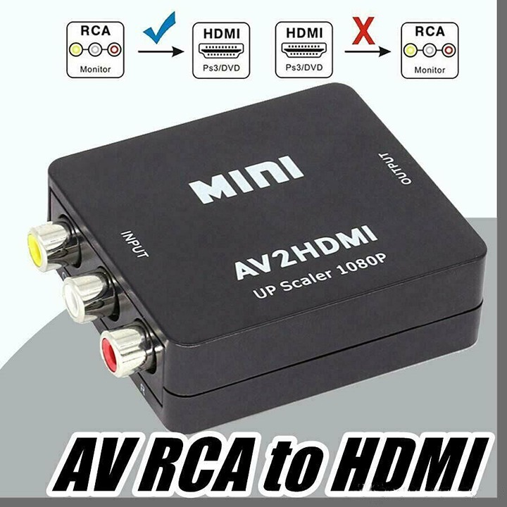 RCA AV to HDMI HD Converter Composite CVBS Audio Video Adapter 1080P