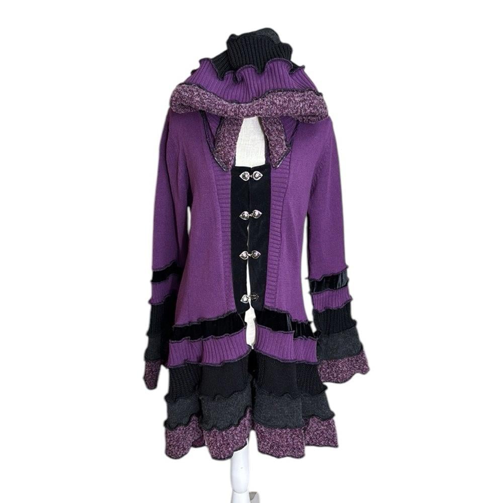 Spiral Gypsy Creations Upcycled Fairy Elf Hood Sweater Renaissance Womens M