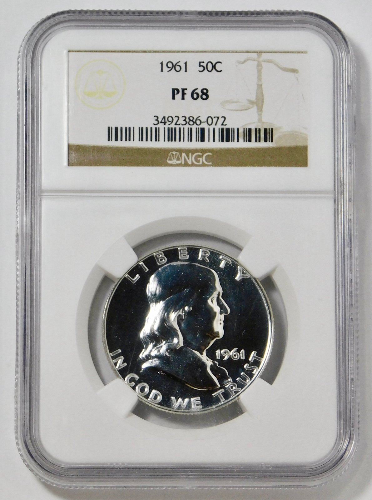 1961 Silver Franklin Half Dollar High Grade! NGC Gem Proof 68