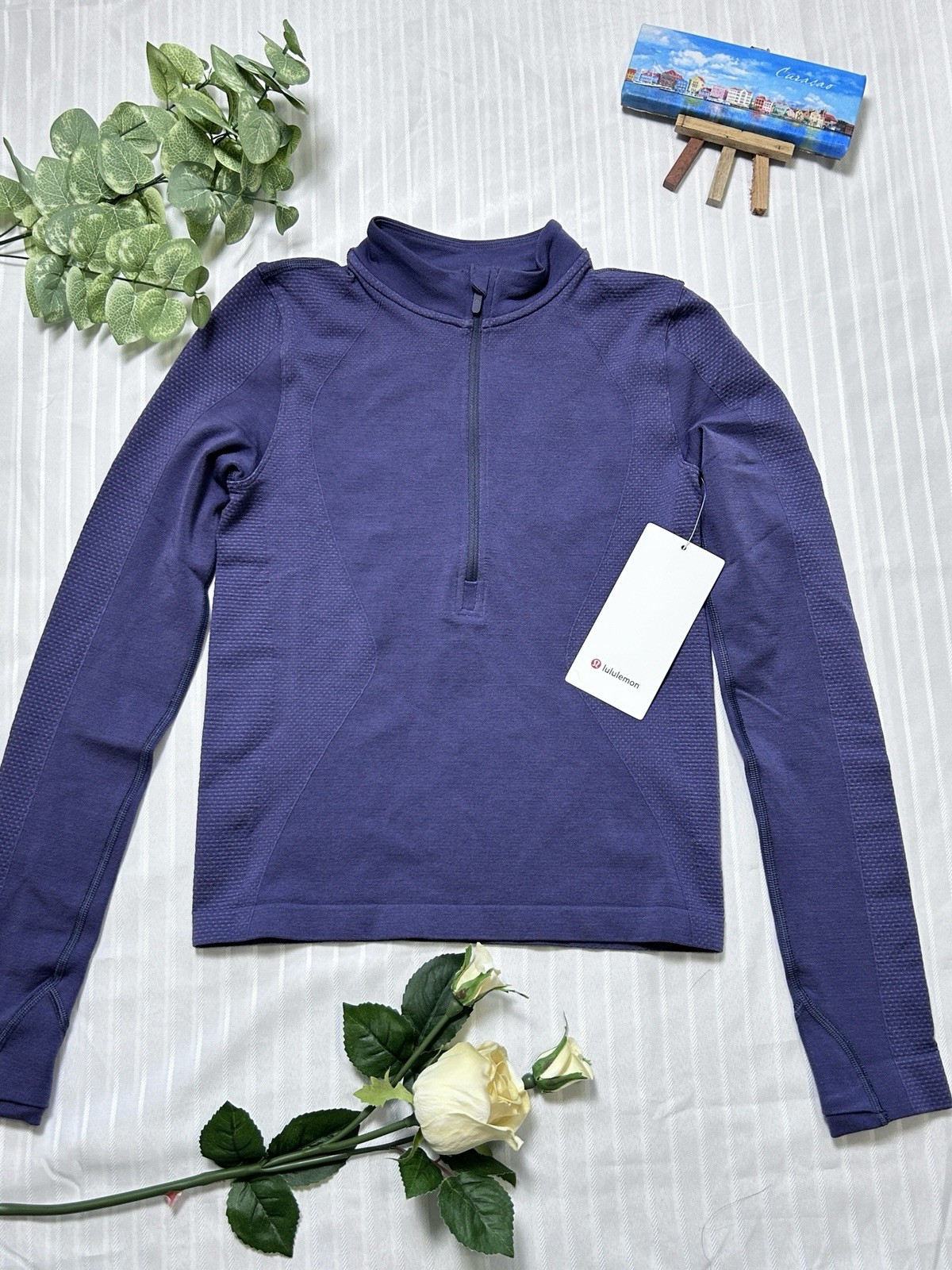 NWT118 Lululemon Merino Wool Blend Base Layer Half Zip -NFAL-Size 6
