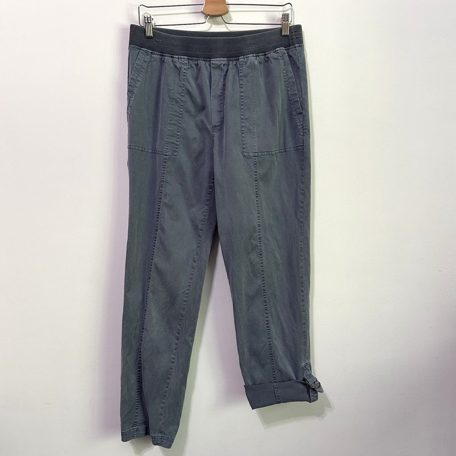 Soft Surroundings Medina Convertible Crop Pants M Blue Pull On Pockets 2CY73