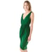 Alice + Olivia Mariella Silk Green Draped Sleeveless Tulip Dress