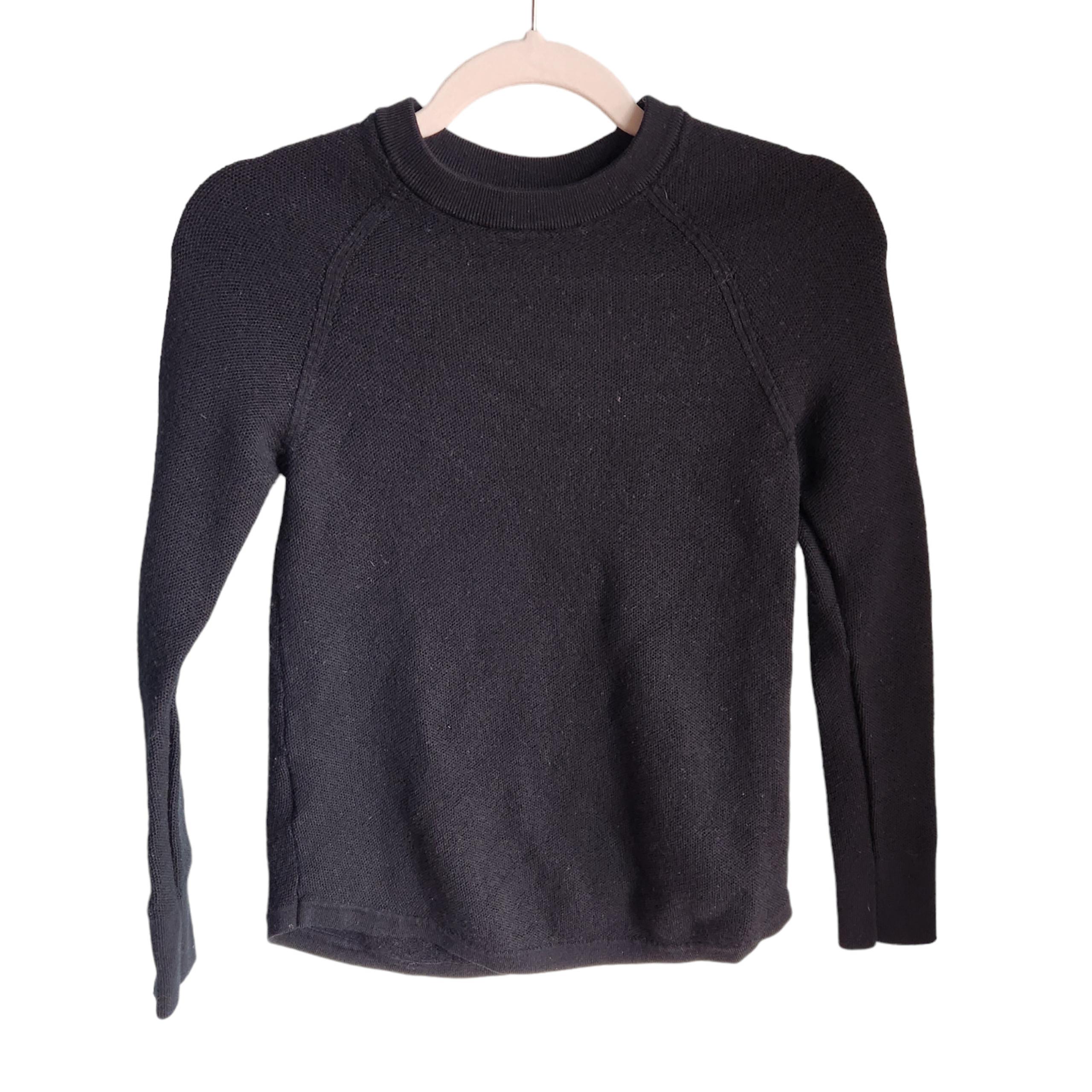 Lululemon Sweater Black 4 Women's Merino Wool Honeycomb Long Sleeve Crew Neck