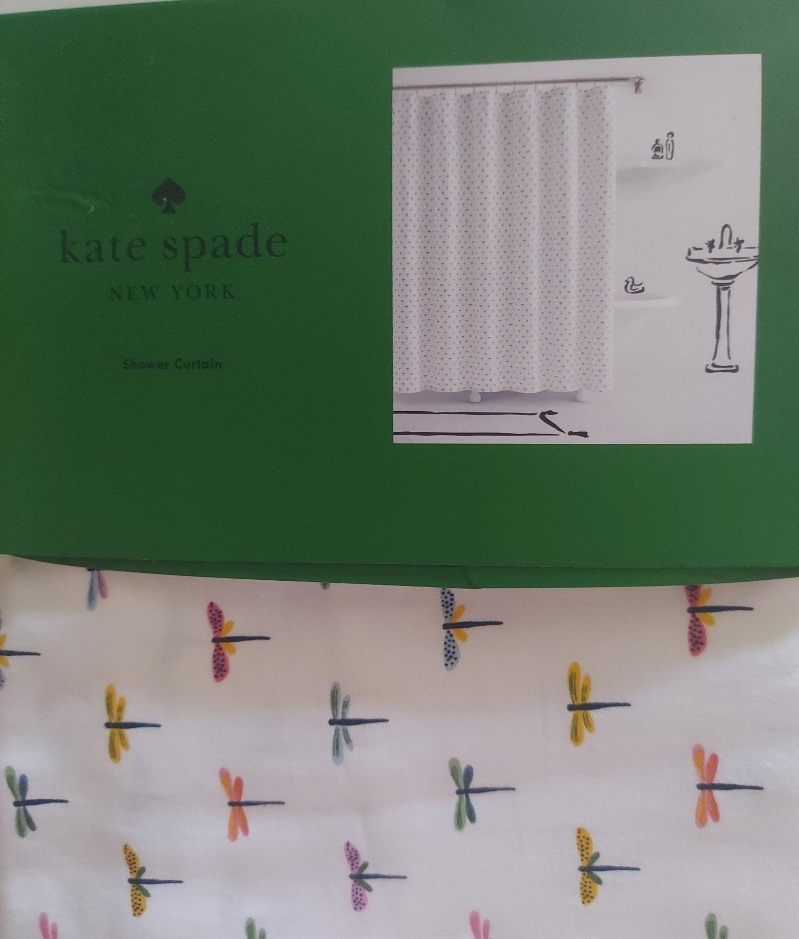 New Kate Spade Shower Curtain Multicolor Dragonflies.
