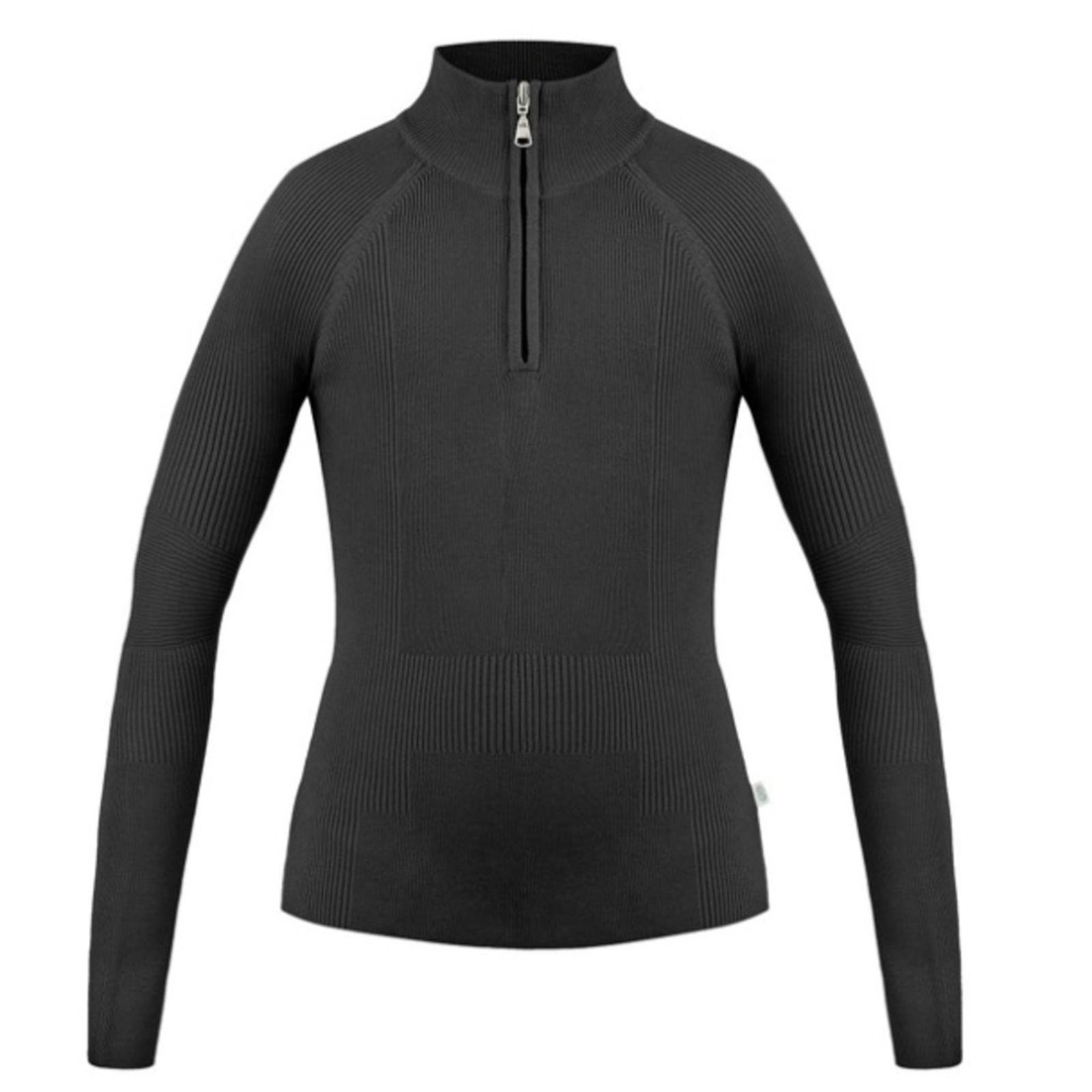 Poivre Blanc Viscose 1/4 Zip Sweater in Black Womens Size Large