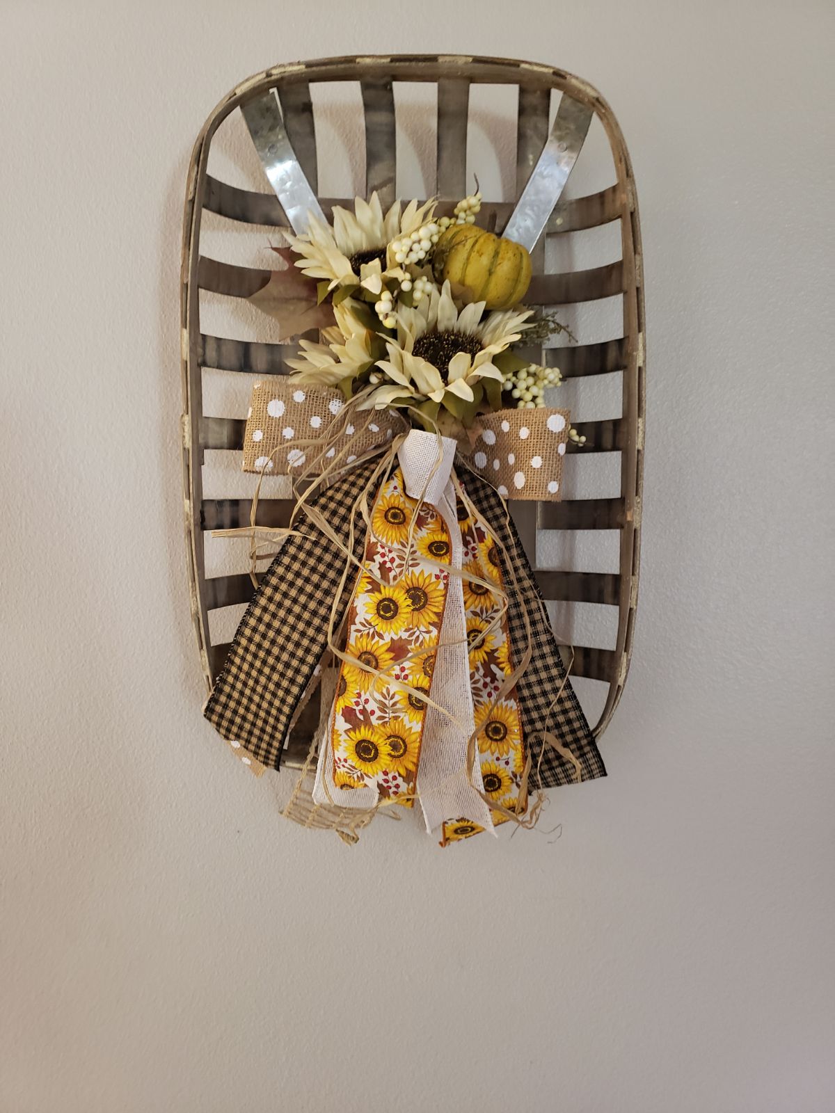 Hand made fall sunflower basket