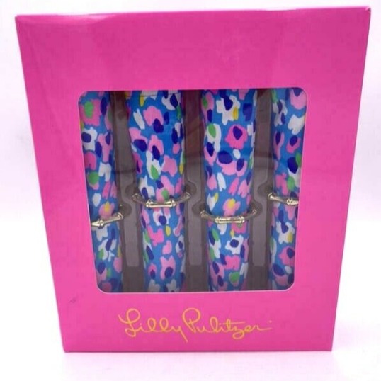 NEW Lilly Pulitzer Hottie Dottie Four Cloth Napkins With Rings Set GWP
