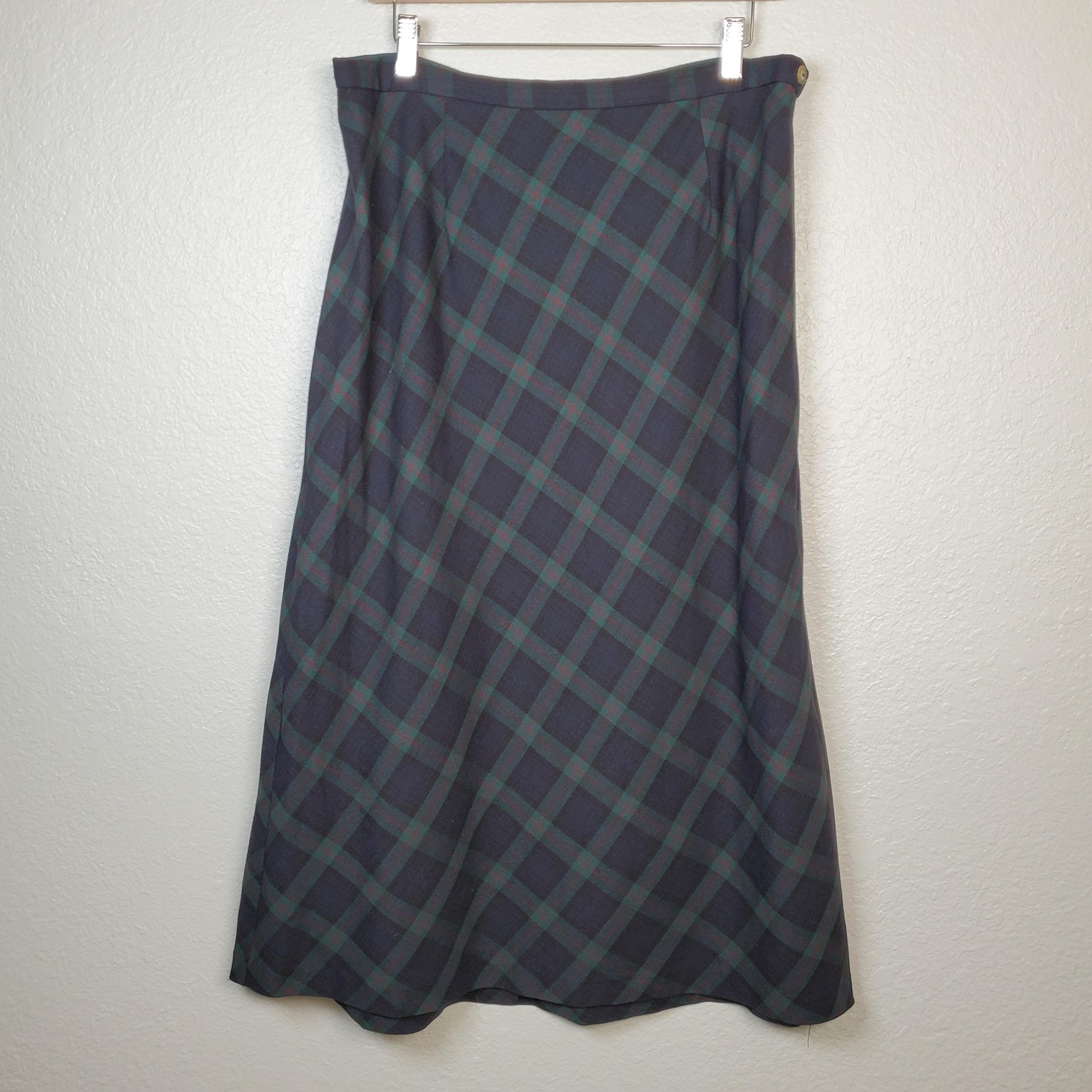 Vintage Requirements Skirt Womens Size 14 Tartan Plaid Midi A-Line Preppy
