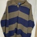 Vintage Gap Clothing Co. Navy Blue & Brown Striped Sweater Size Large