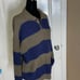 Vintage Gap Clothing Co. Navy Blue & Brown Striped Sweater Size Large