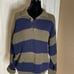 Vintage Gap Clothing Co. Navy Blue & Brown Striped Sweater Size Large