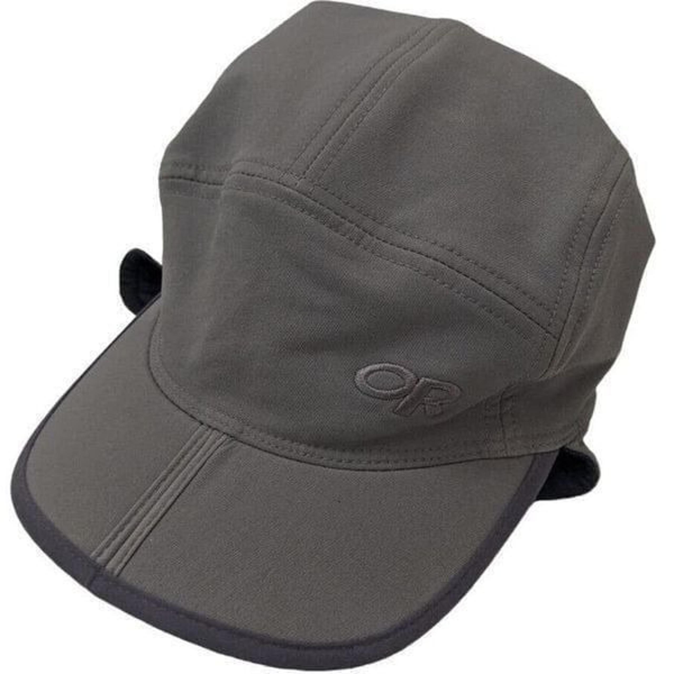Outdoor Research Hat Mens Small Medium Gray 5 Panel Foldable Lightweight Ear Cap