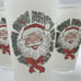 Set 4 Vtg Christmas Santa Face Wreath 5 Drinking Glasses 12 Oz MCM 1960s