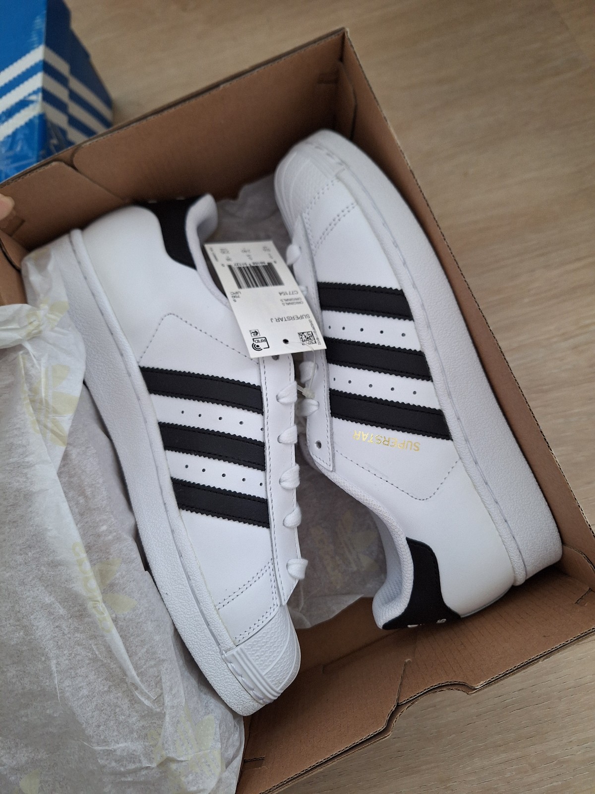 New Adidas Superstar J Big Kids Shoes Running White Ftw-Core Black c77154