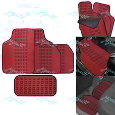 Universal Bride Red / Black Hybrid Racing Fabric Floor Mats Interior Carpets