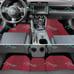 Universal Bride Red / Black Hybrid Racing Fabric Floor Mats Interior Carpets