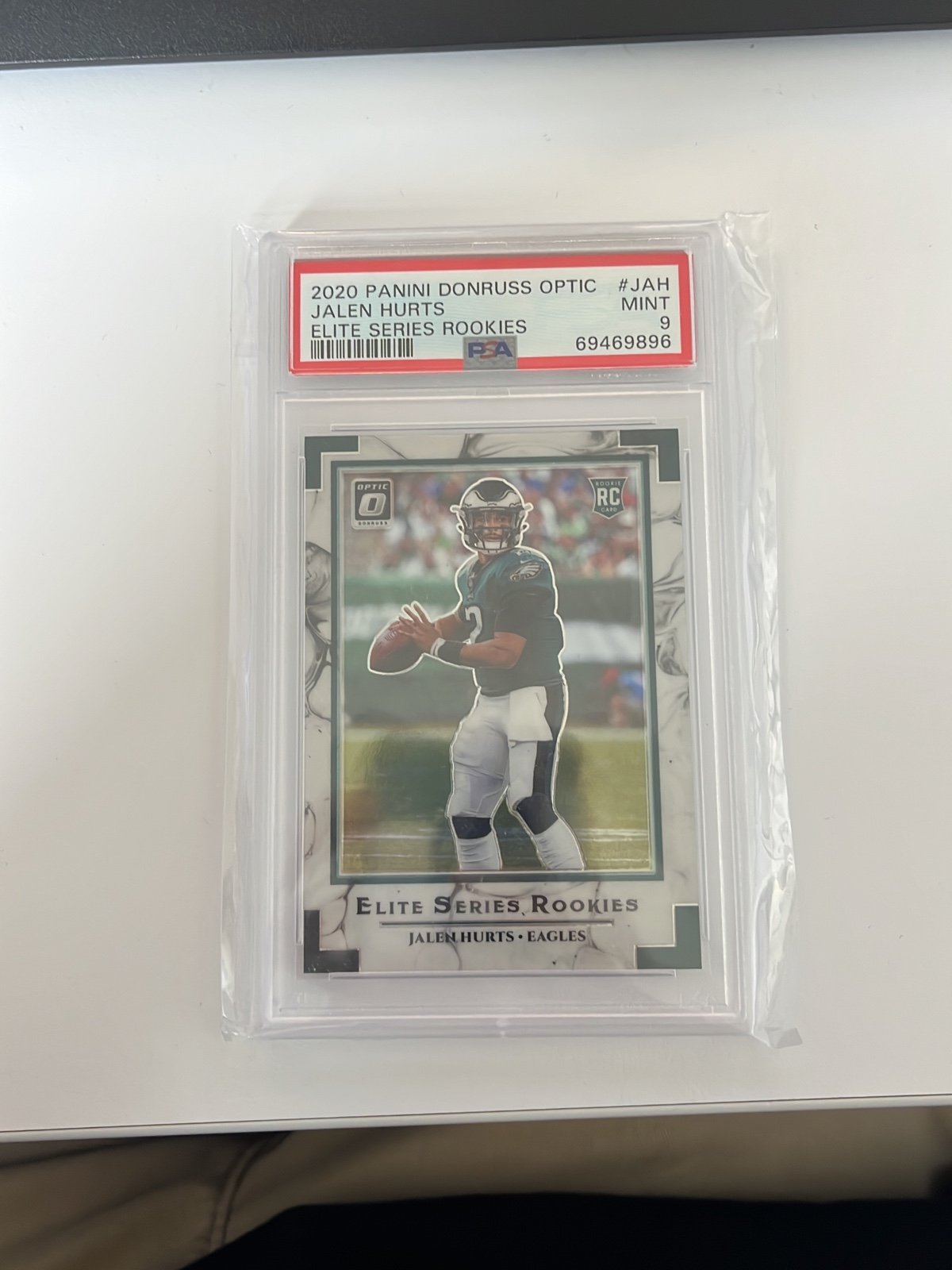 Jalen Hurts 2020 OPTIC Elite Series Rookies PSA 9