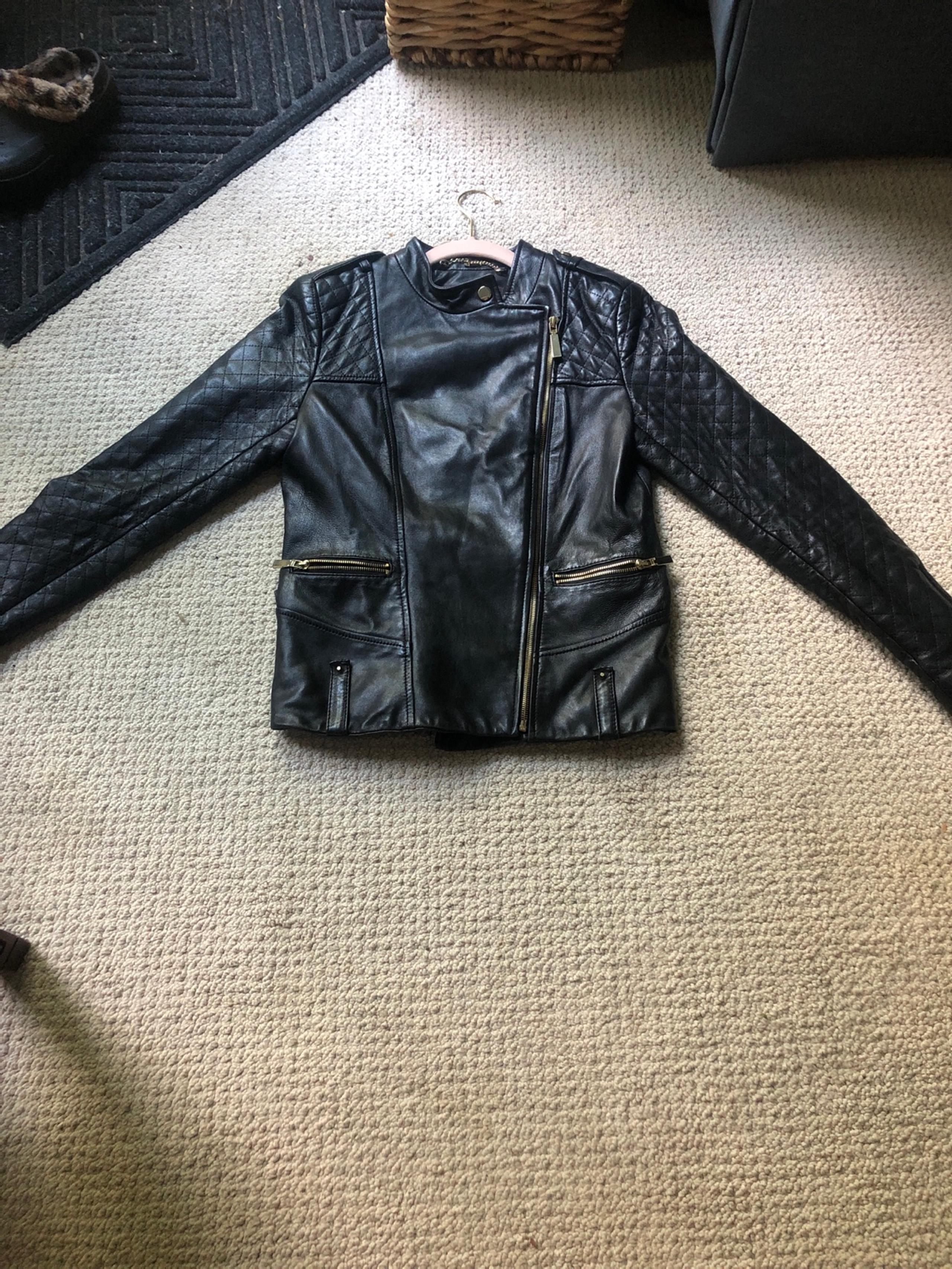 Vince Camuto 100% Lambskin Leather Biker Size Zip Jacket - Size Small