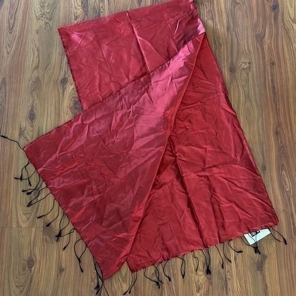 NWT Tabitha red Cambodian silk wrap shawl
