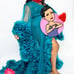 Green maternity dress for photoshoot.