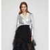 BCBGMAXAZRIA SILVER AVIATOR Faux/Fur Leather Metallic Cropped JACKET SIZE XS NEW