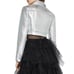 BCBGMAXAZRIA SILVER AVIATOR Faux/Fur Leather Metallic Cropped JACKET SIZE XS NEW