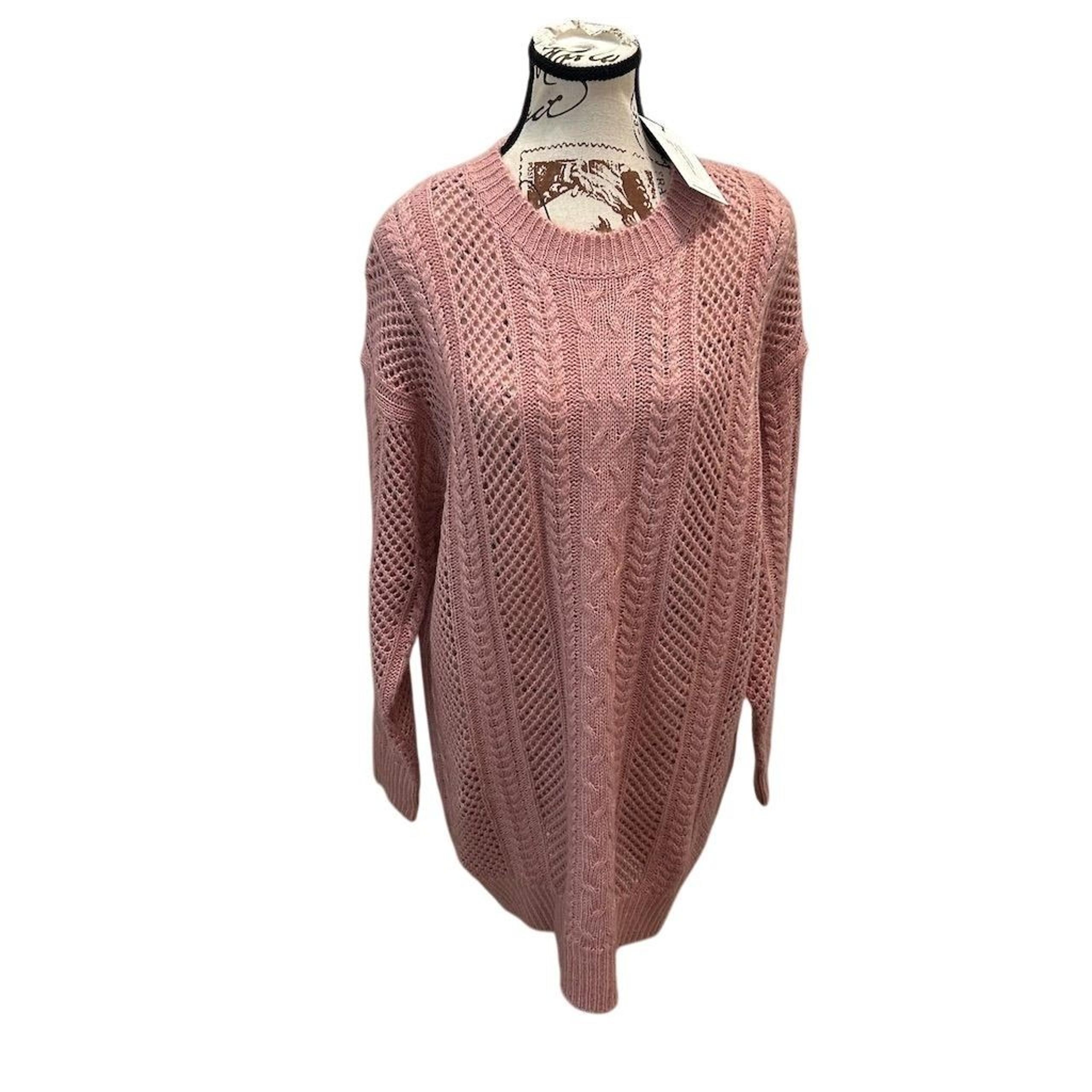 NWT John + Jenn By Anthropologie Women's XS Pink Pullover Sweater Long Sleeve