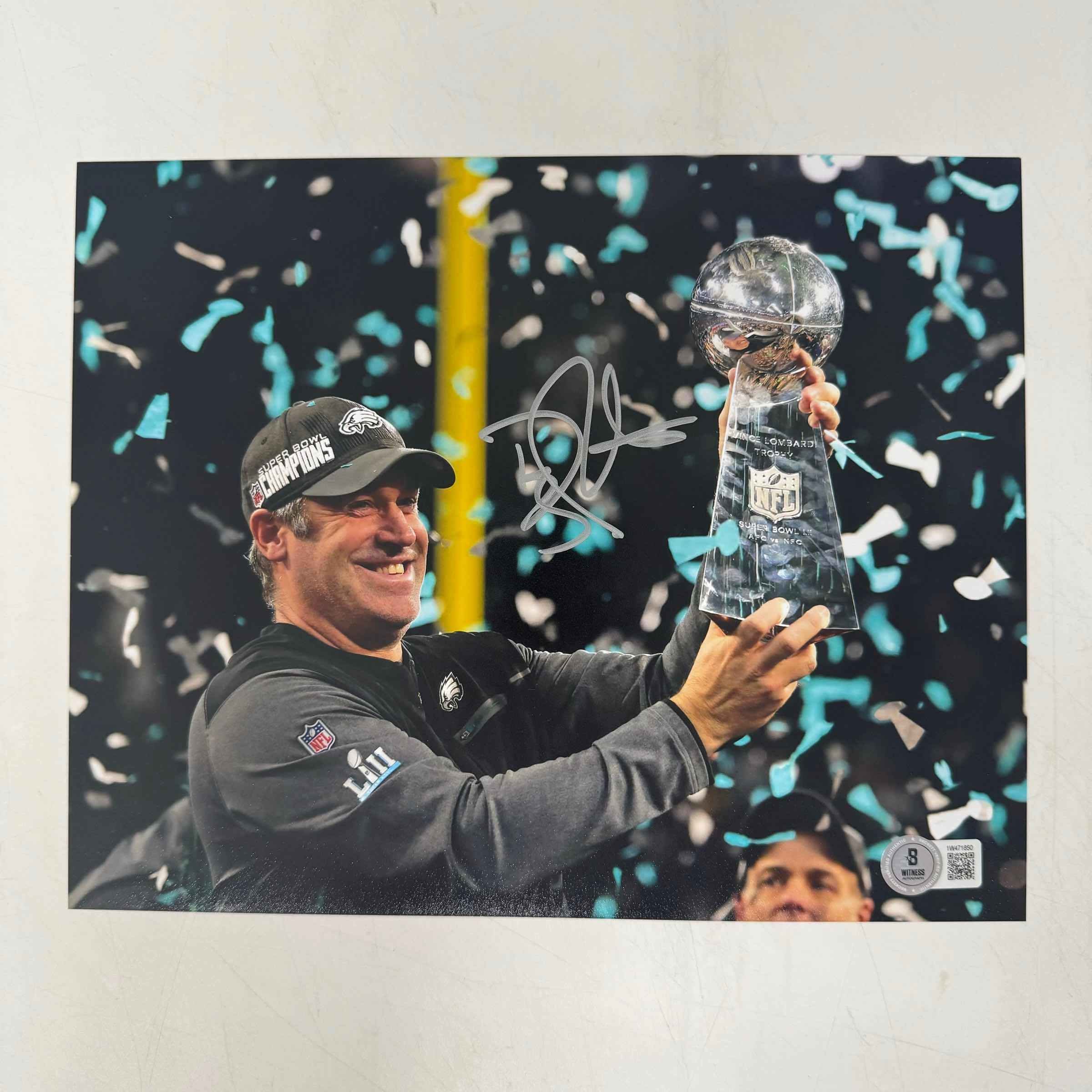 Autographed/Signed Doug Pederson Philadelphia Eagles Super Bowl LII 52 Champion