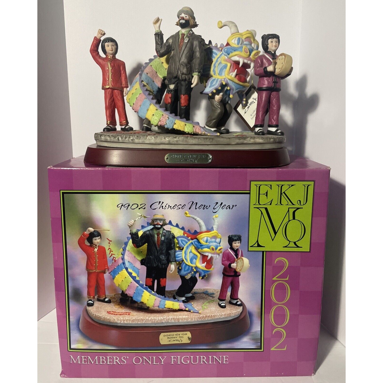 Flambro Emmett Kelly Jr Collector's Club Chinese New Year 9902 In Original Box