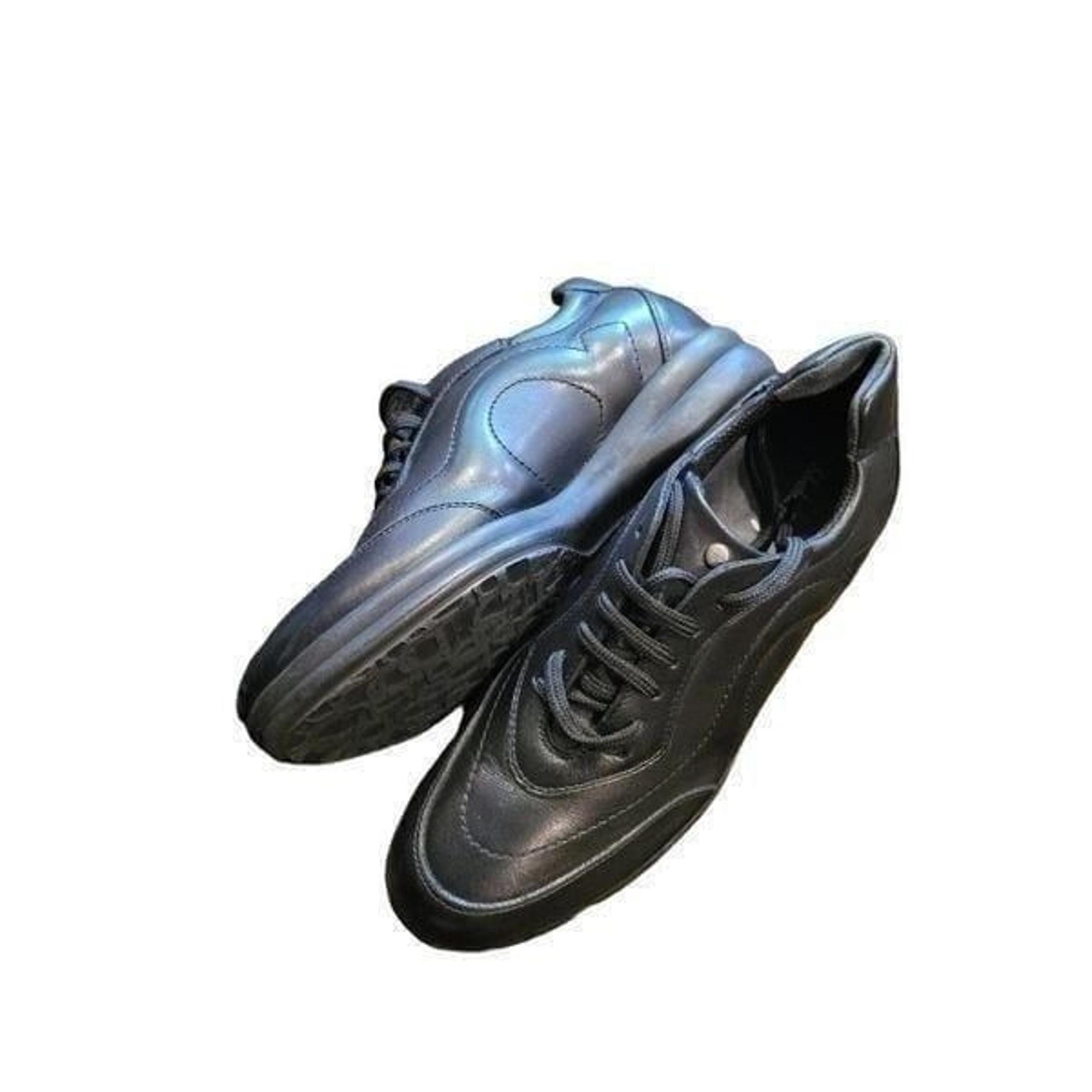 Salvatore Ferragamo Sneakers Women's 7.5 Narrow Black Borja Gancini Lace Up
