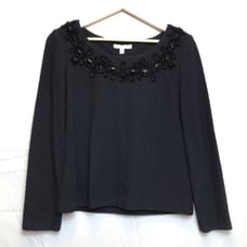 St John black beaded long sleeve top