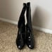 Stuart Weitzman Boots Womens Size 10 Black Slaine 80 Stretch Vinyl Sock Calf