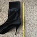 Stuart Weitzman Boots Womens Size 10 Black Slaine 80 Stretch Vinyl Sock Calf