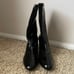 Stuart Weitzman Boots Womens Size 10 Black Slaine 80 Stretch Vinyl Sock Calf