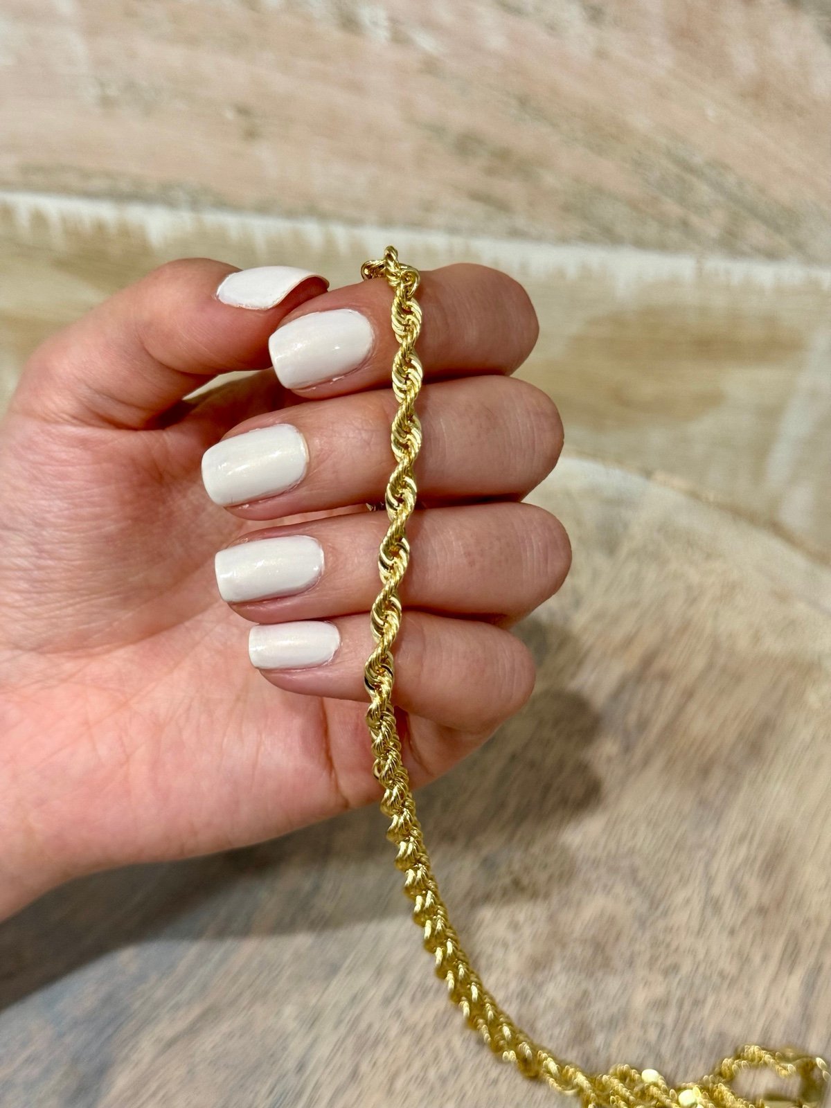 10K Gold Rope Necklace, 10k Gold Chain, Real Handmade Gold Necklace, Rope Style,